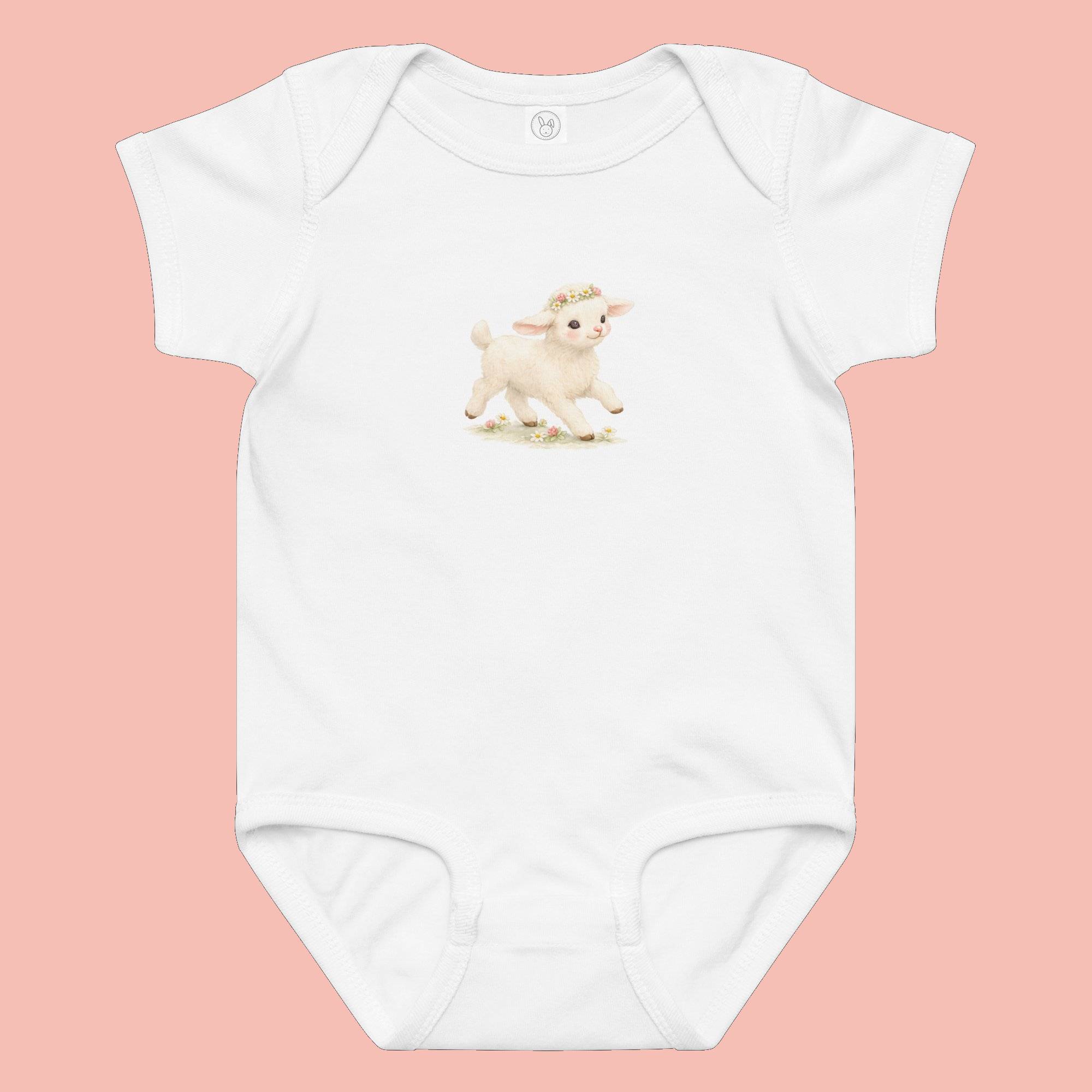 Lamb natural fiber baby onesie